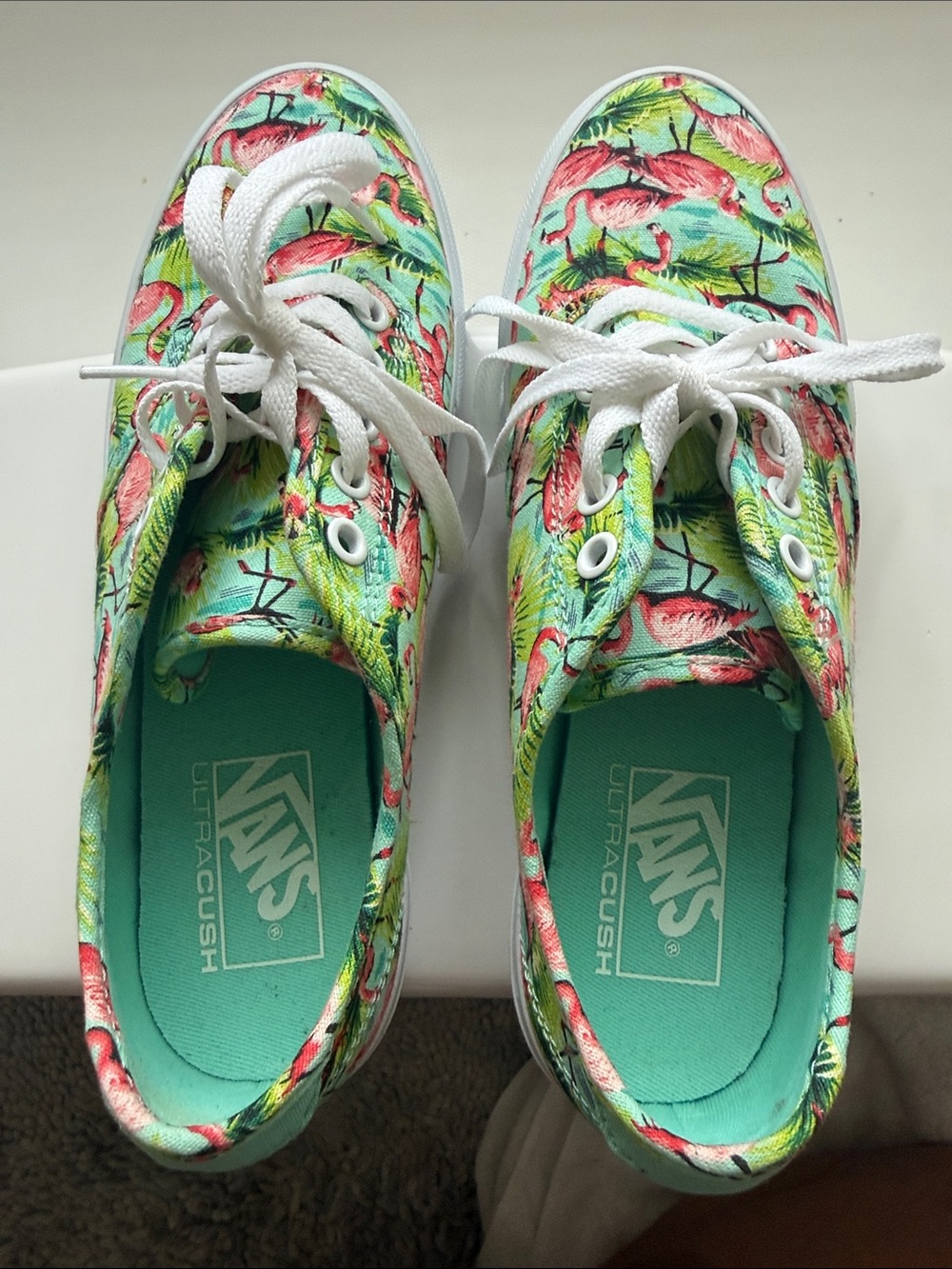 Vans Flamingo Canvas Sneakers - Pink & Green - Picture 5 of 7